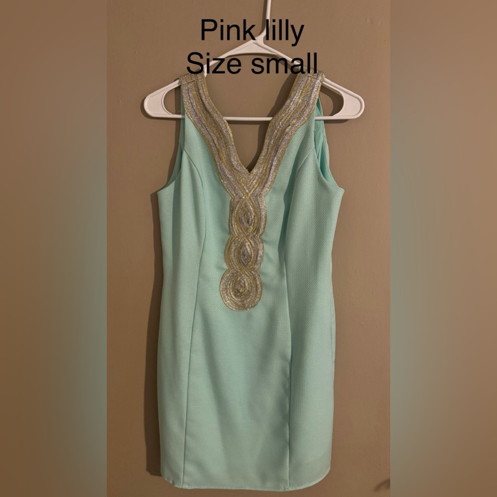 Pink Lily Mint and Gold Mini Dress